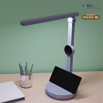 Đèn LED bàn với đồng hồ